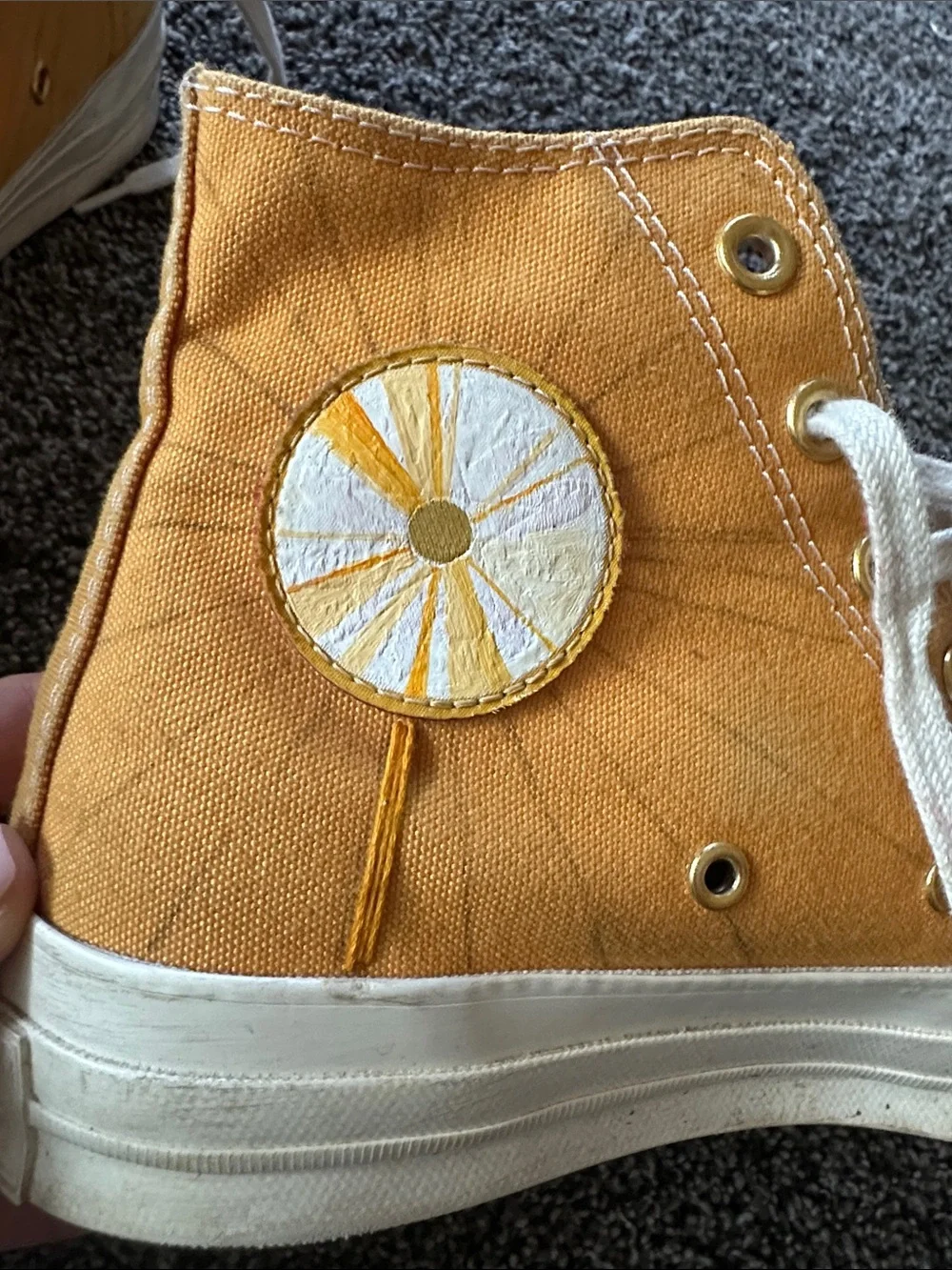 Converse All-Stars Unisex High-Top Canvas Sneakers in Mustard Yellow Daze